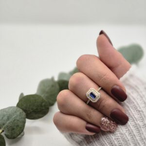 Baguette Ring Blau